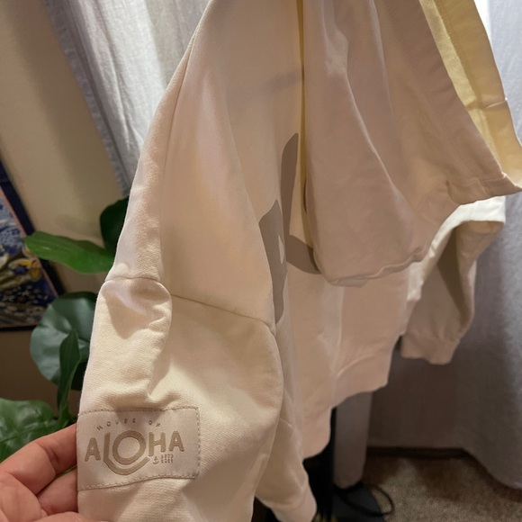 Cream Hoodie with Aloha Print - Picture 6 of 6